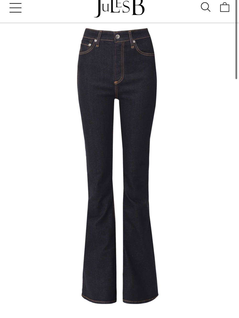 rag & bone Dark Indigo Flare Jeans - Picture 6 of 6